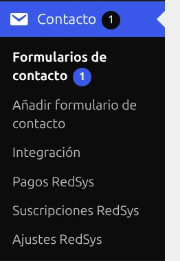 Menú RedSys para Contact Form 7