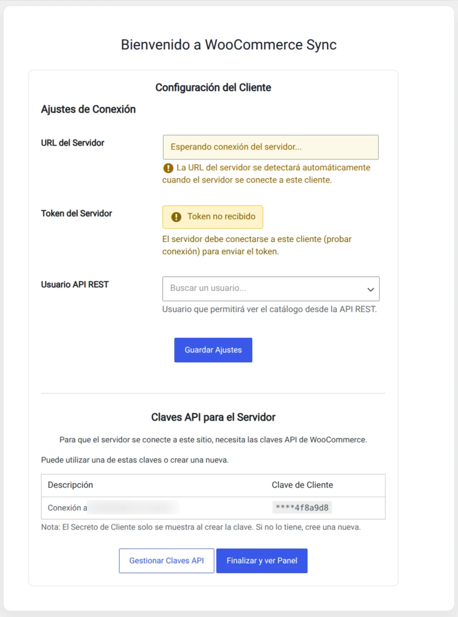 Inicio configuración cliente